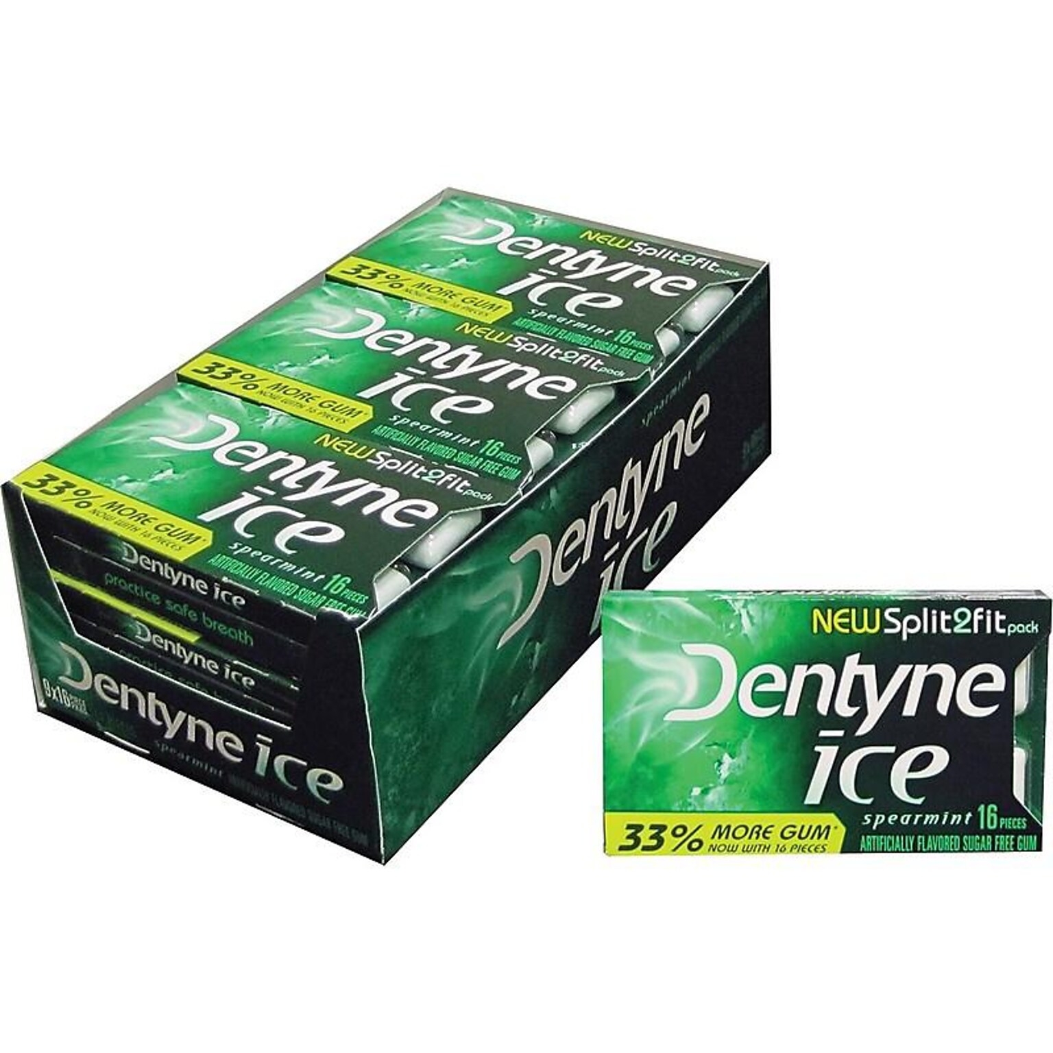 Dentyne Ice Sugar Free Spearmint Gum, 9 Packs/Box (VAM05114)