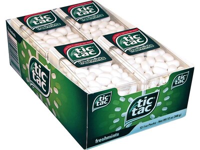 Tic Tac Mints, Freshmint, 12/Box (FEU00771)