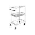 Alera 3-Shelf Wire Mobile Utility Cart with Lockable Wheels, Black (ALESW342416BA)