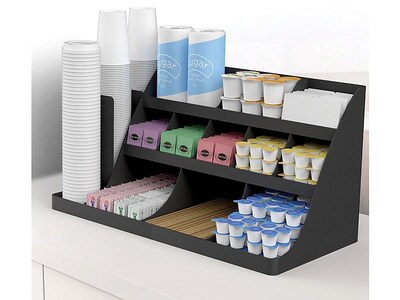 Mind Reader Vanguard Plastic Coffee Organizer, Black (COMORG2-BLK)