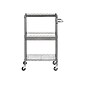 Alera 3-Shelf Wire Mobile Utility Cart with Lockable Wheels, Black (ALESW342416BA)