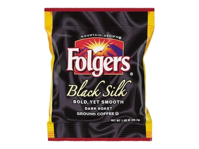 Folgers Black Silk Ground Coffee, Dark Roast, 42/Carton (SMU00019)