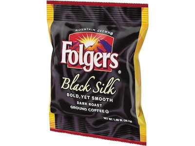 Folgers Black Silk Ground Coffee, Dark Roast, 42/Carton (SMU00019)