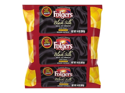 Folgers Black Silk Filter Packs Coffee, Dark Roast, 1.4 oz. Filters, 40 Filters/Carton (SMU00016)