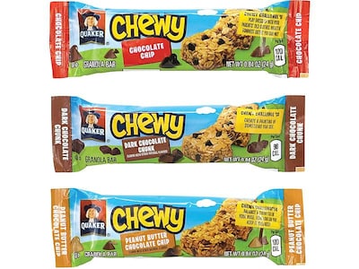 Quaker Chewy Granola Bar Variety Pack, 0.84 oz., 60 Bars/Box (220-00434)