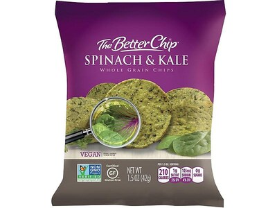 The Better Chip Chips, Spinach and Kale, 1.5 Oz., 27/Carton (56095)