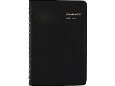 2018-2019 AT-A-GLANCE 8H x 4.88W Academic Appointment Book, Black (70-807-05-19)