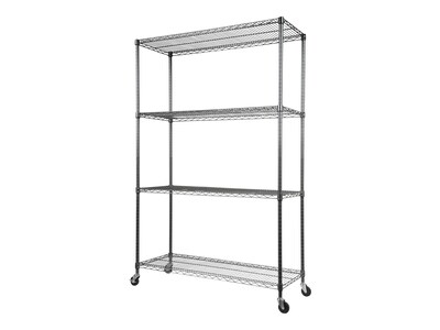 Alera Complete 4-Shelf Metal Unit, 48"W, Anthracite Black (ALESW604818BA)