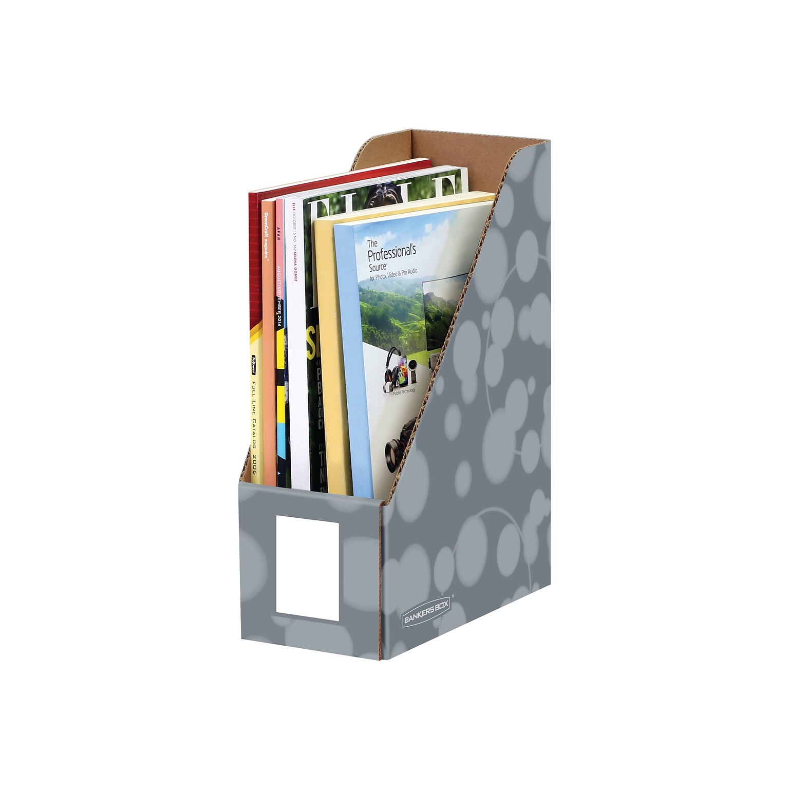 Bankers Box 12 x 4.25 x 9.63 Cardboard Magazine File, Gray, 4/Pack (6170201)