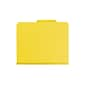 Smead Pressboard Classification Folders with SafeSHIELD Fasteners, 2" Expansion, Letter Size, 2 Dividers, Yellow, 10/Box (14084)