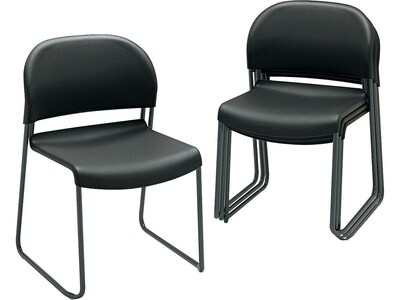 HON GuestStacker Plastic Banquet/Reception Chairs, Onyx, 4/Pack (HON4031ONT)