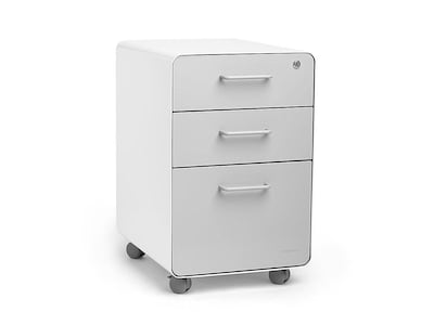 Poppin Stow 3-Drawer Mobile Vertical File Cabinet, Letter/Legal Size, Lockable, 24H x 15.75W x 20