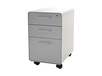 Poppin Stow 3-Drawer Mobile Vertical File Cabinet, Letter/Legal Size, Lockable, 24H x 15.75W x 20