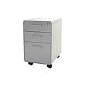 Poppin Stow 3-Drawer Mobile Vertical File Cabinet, Letter/Legal Size, Lockable, 24H x 15.75W x 20