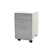 Poppin Stow 3-Drawer Mobile Vertical File Cabinet, Letter/Legal Size, Lockable, 24H x 15.75W x 20