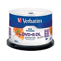 Verbatim (97693) 8x DVD+R DL, White Inkjet Printable, Hub Printable, 50/Pack