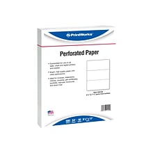 Printworks® Professional 8.5 x 11 Perforated Paper, 24 lbs., 92 Brightness, 2500 Sheets/Carton (04