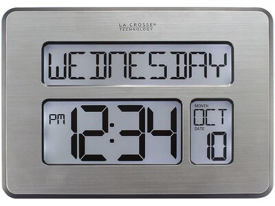 La Crosse Technology Atomic Wall/Table Clock, Metal, 7.5H x 9.75W x 1D (C86279)