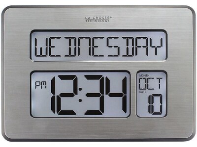 La Crosse Technology Atomic Wall/Table Clock, Metal, 7.5H x 9.75W x 1D (C86279)