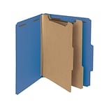 Smead 100% Recycled Pressboard Classification Folders, 2/5-Cut Tab, Letter Size, 2 Dividers, Dark Bl