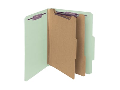 Smead Classification Folders with SafeSHIELD Fasteners, 2 Expansion, Letter Size, 2 Dividers, Gray/