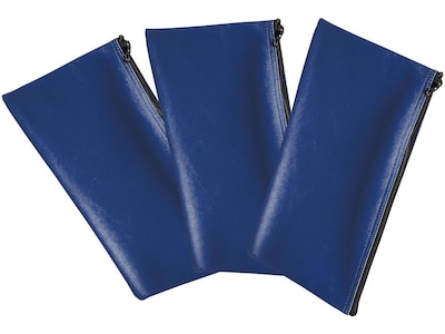 Honeywell Multipurpose Zipper Bag Deposit Bags, Blue, 3/Pack (6503)