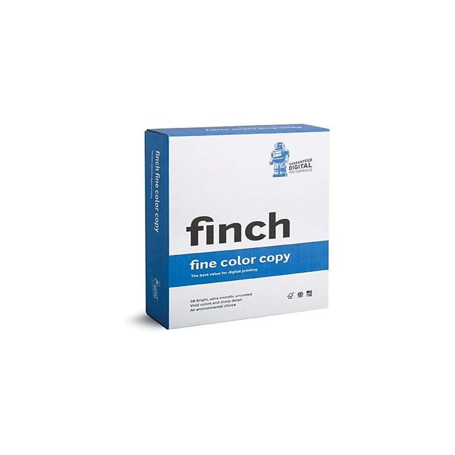 Finch Fine 8.5 x 11 Color Copy Paper, 28 lbs., 98 Brightness, 500 Sheets/Ream, 8 Reams/Carton (3800-7004)