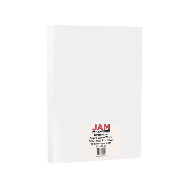 JAM Paper Ivory Cardstock 65 lb. Cardstock Paper 8.5 x 14 Natural  Parchment