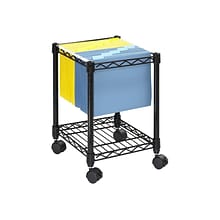 Safco Metal Mobile File Cart with Lockable Wheels, Black (5277BL)