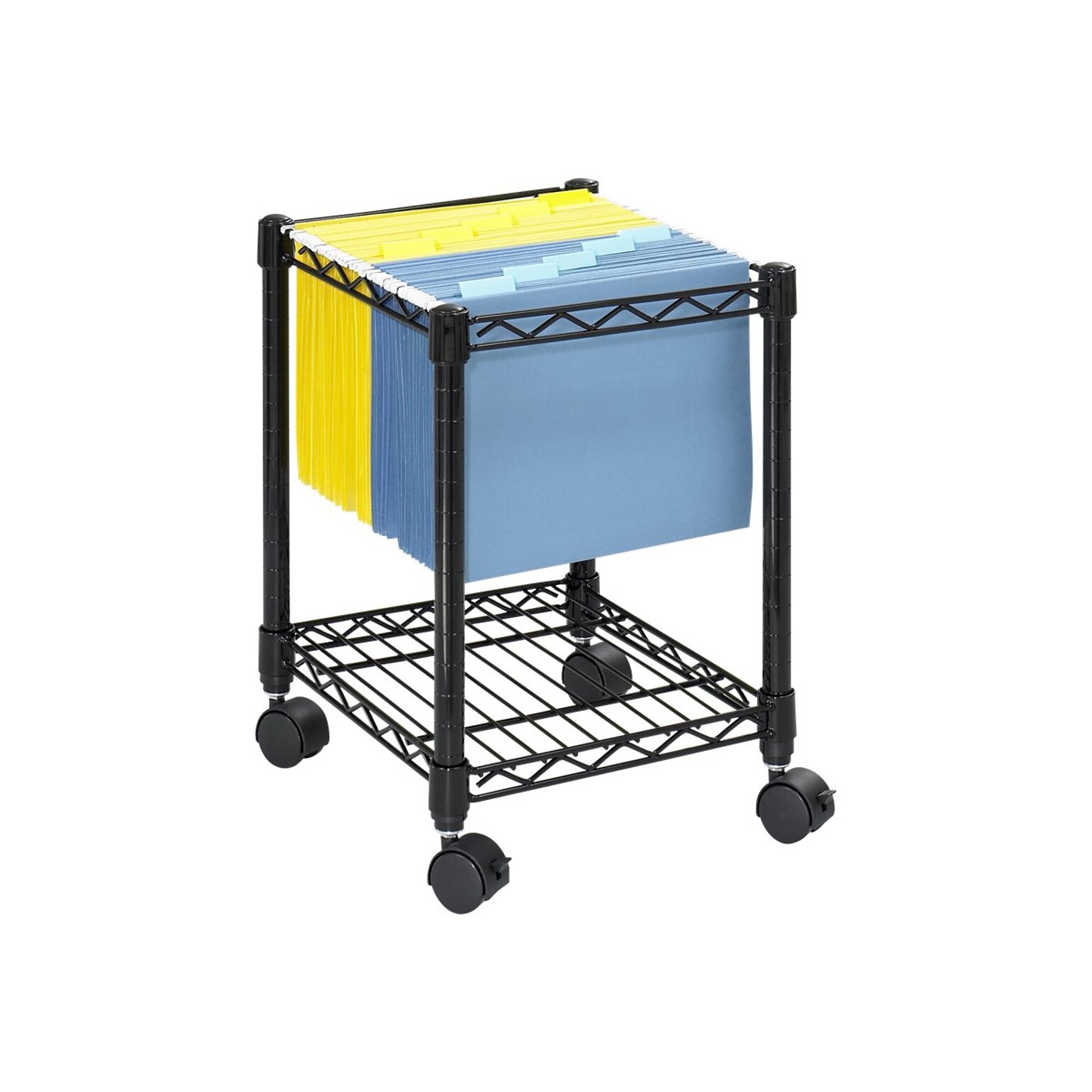 Safco Metal Mobile File Cart with Lockable Wheels, Black (5277BL)