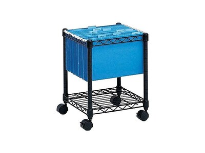 Safco Metal Mobile File Cart with Lockable Wheels, Black (5277BL)