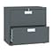 HON Brigade 600 Series 2-Drawer Lateral File Cabinet, Locking, Letter/Legal, Charcoal, 30W (H672.L.