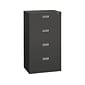 HON Brigade 600 Series 4-Drawer Lateral File Cabinet, Locking, Charcoal, Letter/Legal, 30"W (H674.L.S)