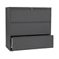 HON Brigade 800 Series 3 File Drawer Lateral File Cabinet, Locking, Letter/Legal, Charcoal, 42"W (H893.L.S)