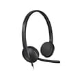 Logitech H340 Computer Headset, Over-the-Head, Black (981-000507)