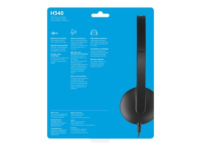 Logitech H340 Computer Headset, Over-the-Head, Black (981-000507)