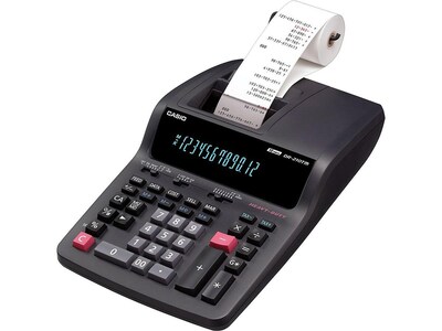 Casio DR-210TM 12-Digit Desktop Calculator, Black