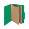 Smead 100% Recycled Pressboard Classification Folders, 2/5-Cut Tab, Letter Size, 2 Dividers, Green,