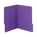 Smead WaterShed/CutLess Fastener File Folders, Reinforced 1/3-Cut Tab, Letter Size, Purple, 50/Box (12442)