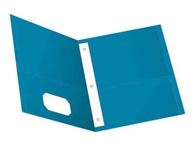 Oxford Twin Fastener Folders, Light Blue, 25/Box (OXF 57701)