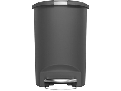 simplehuman Indoor Step Trash Can, Gray Plastic, 13 Gal. (CW1357)