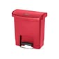 Rubbermaid Slim Jim Step-On Indoor Step Trash Can, Red Resin, 4 Gal. (1883563)