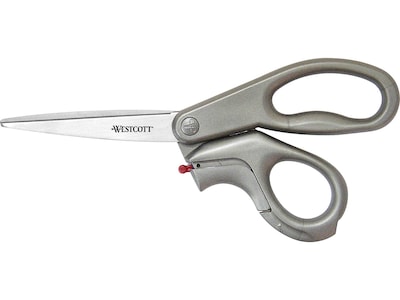 Westcott E-Z Open 8 Stainless Steel Multi-Purpose Scissors, Pointed Tip, Gray (13227)