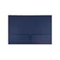 JAM Paper 2-Pocket Presentation Folders, Navy Linen, 100/Box (26982)