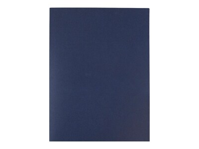 JAM Paper 2-Pocket Presentation Folders, Navy Linen, 100/Box (26982)