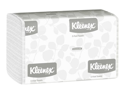 Kleenex Recycled C-Fold Paper Towels, 1-Ply, 150 Sheets/Pack, 16 Packs/Carton (01500)