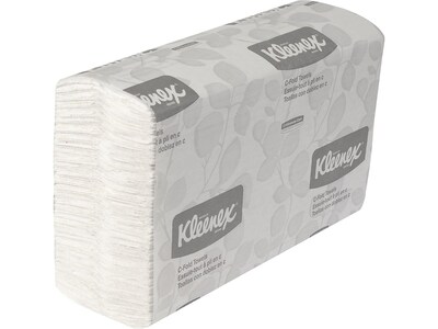 Kleenex Recycled C-Fold Paper Towels, 1-Ply, 150 Sheets/Pack, 16 Packs/Carton (01500)