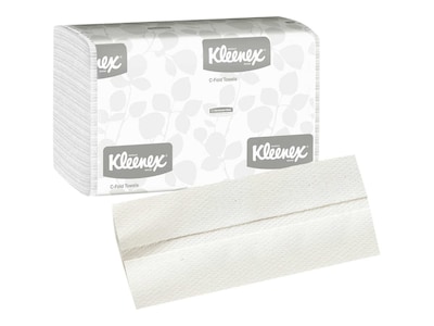 Kleenex Recycled C-Fold Paper Towels, 1-Ply, 150 Sheets/Pack, 16 Packs/Carton (01500)