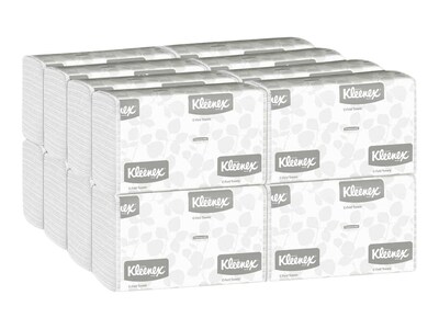 Kleenex Recycled C-Fold Paper Towels, 1-Ply, 150 Sheets/Pack, 16 Packs/Carton (01500)