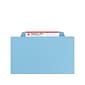 Smead Pressboard Classification Folders with SafeSHIELD Fasteners, 2" Expansion, Letter Size, 2 Dividers, Blue, 10/Box (14081)